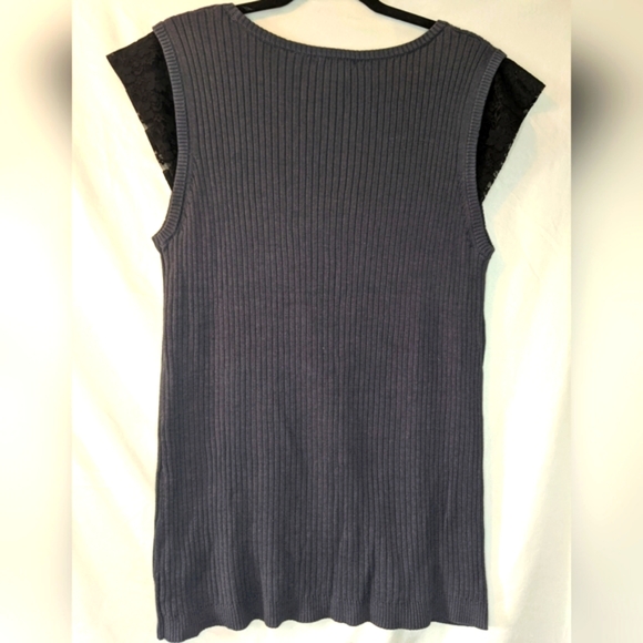 Pamela Dennis Lace Cap Sleeve Sweater, 1X - Picture 2 of 7